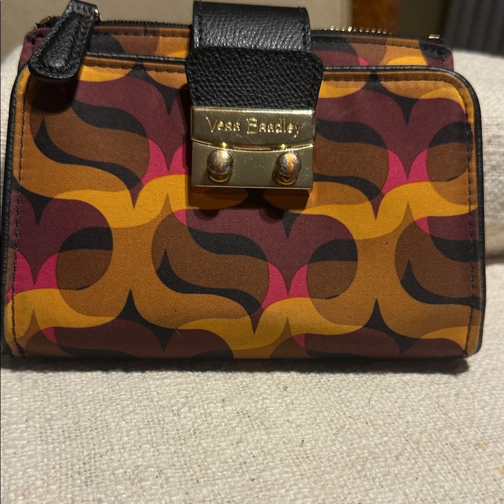 Vera Bradley Brown and Pink Patterned Wallet